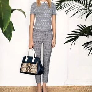 Tory Burch Heidi Slim Fit Print Pants
